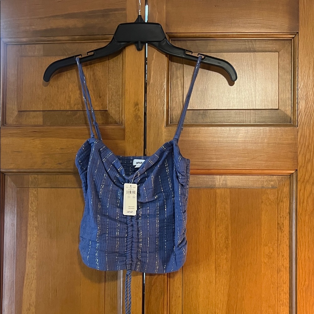 NWT Aerie Blue Striped Linen Camisole